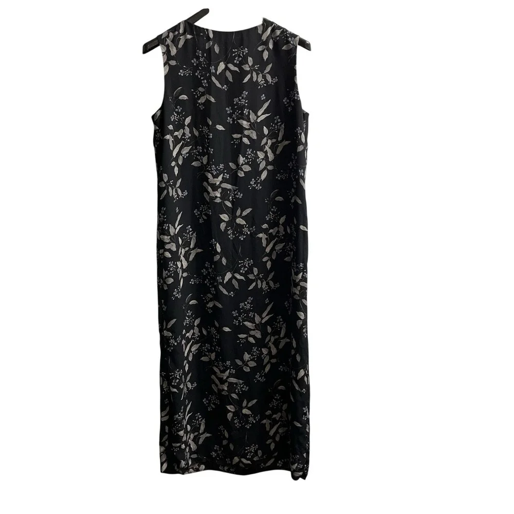 Vintage Jones New York Dress Black Chiffon Maxi Size 14‎ Office Career Event